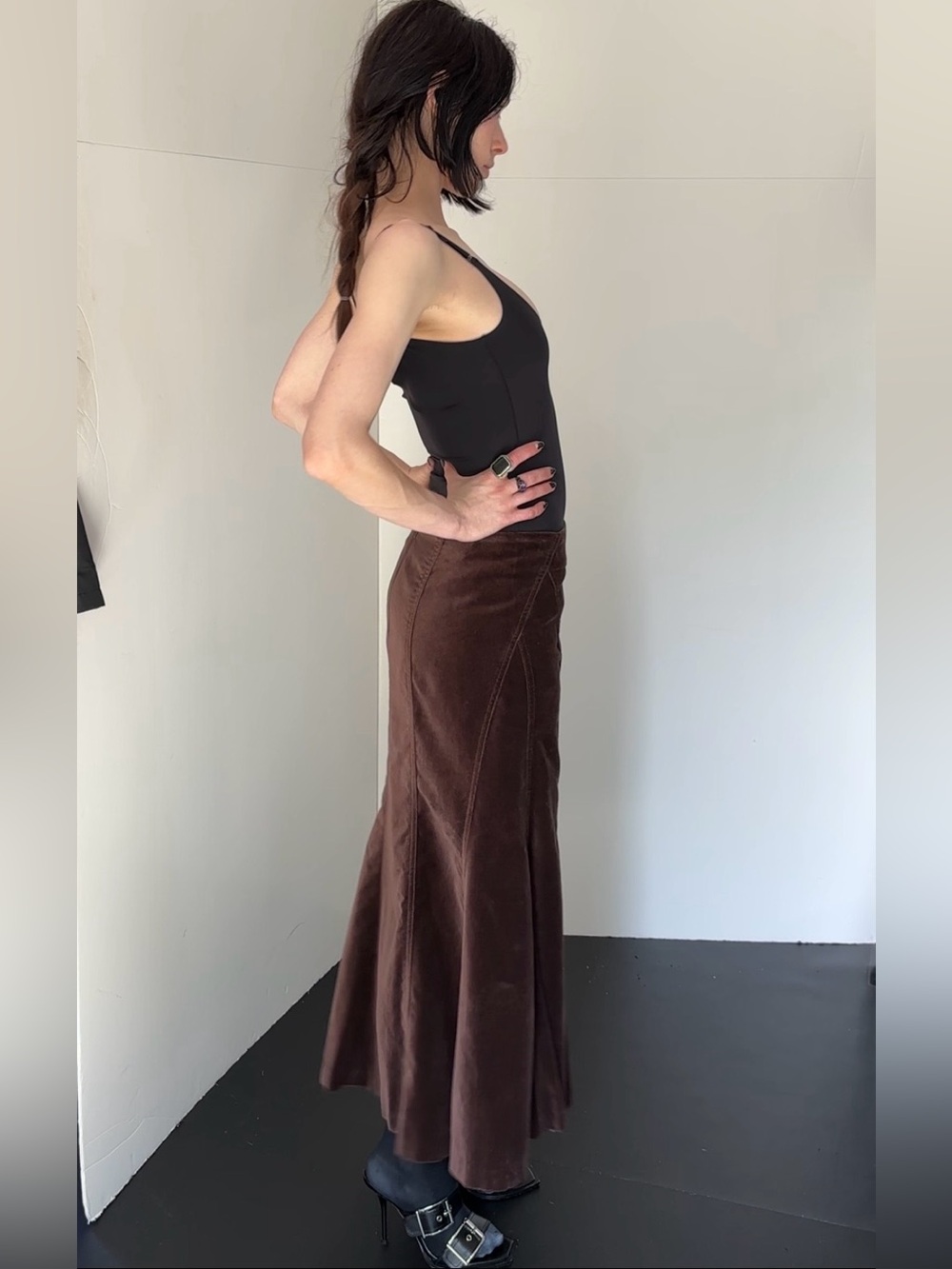 Boden Rich Brown A-Line Skirt